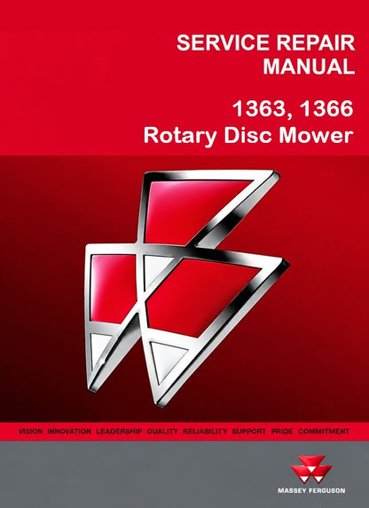 Massey Ferguson 1363, 1366 Rotary Disc Mower Pdf Repair Service Manual