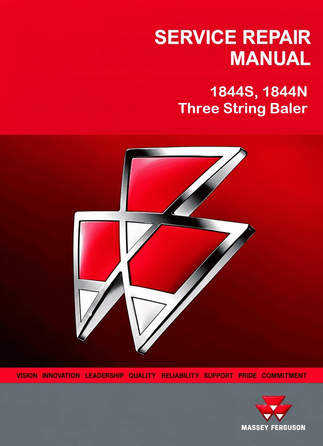 Massey Ferguson 1844S, 1844N Three String Baler Pdf Repair Service Manual