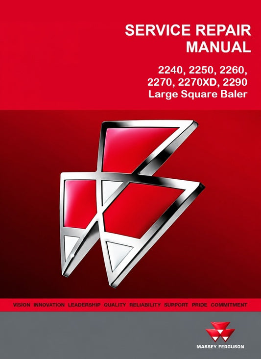 Massey Ferguson 2240, 2250, 2260, 2270, 2270XD, 2290 Large Square Baler Pdf Repair Service Manual