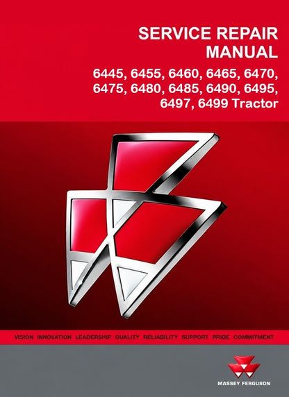 Massey Ferguson 6445, 6455, 6460, 6465, 6470, 6475, 6480, 6485, 6490, 6495, 6497, 6499 Tractor Pdf Repair Service Manual