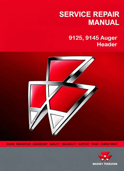 Massey Ferguson 9125, 9145 Auger Header Pdf Repair Service Manual