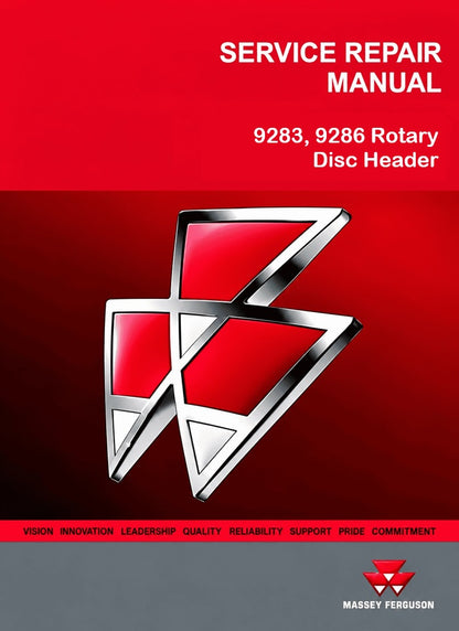 Massey Ferguson 9283, 9286 Rotary Disc Header Pdf Repair Service Manual