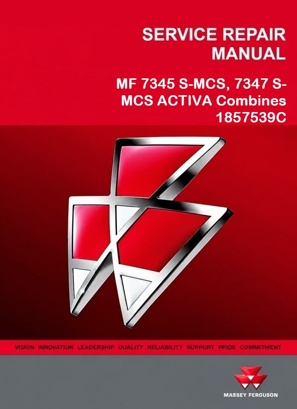 Massey Ferguson MF 7345 S-MCS, 7347 S-MCS ACTIVA Combines Pdf Repair Service Manual 1857539C