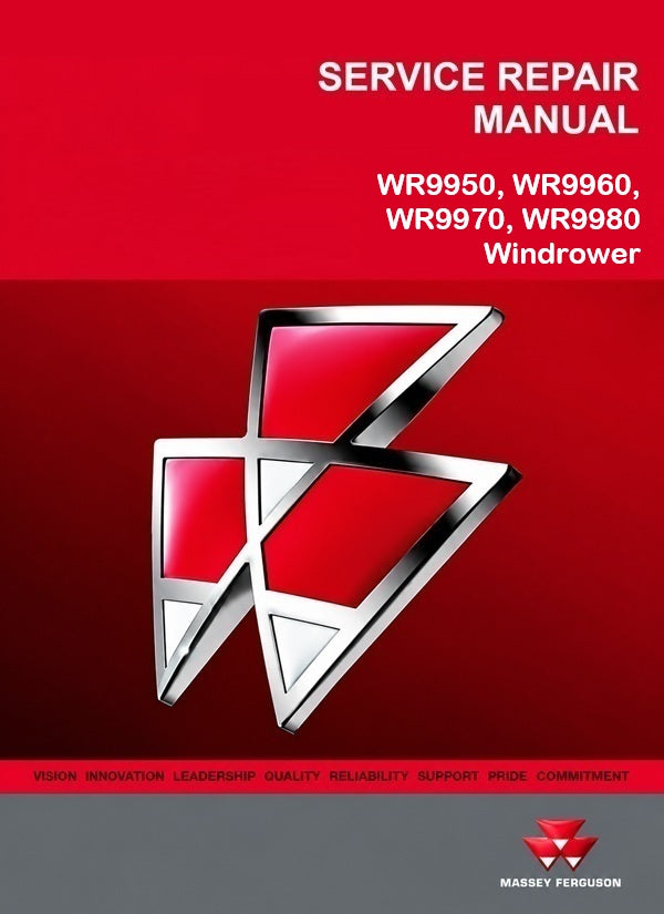 Massey Ferguson WR9950, WR9960, WR9970, WR9980 Windrower Pdf Repair Service Manual