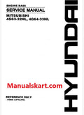 Mitsubishi 4G63-32HL, 4G64-33HL Series Engine Pdf Repair Service Manual