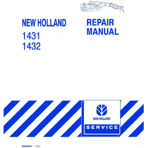 New Holland 1431, 1432 Disc Mower-conditioners Pdf Repair Service Manual (p. Nb. 86592631)