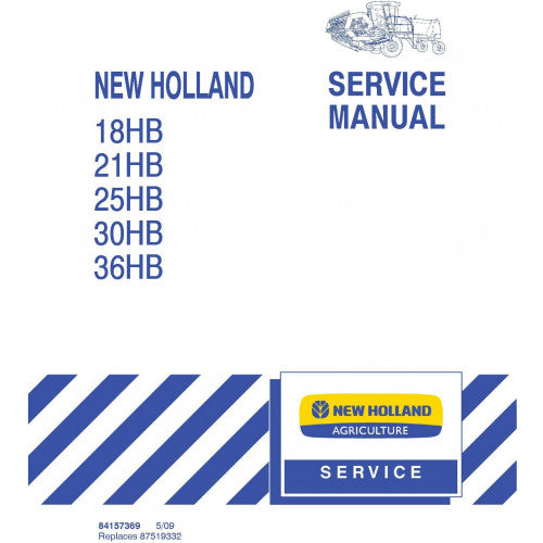 New Holland 18HB, 21HB, 25HB, 30HB, 36HB Draper Headers Pdf Repair Service Manual (p. Nb. 84157369)