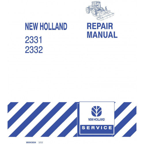 New Holland 2331, 2332 Disc Header For TV140 Pdf Repair Service Manual (p. Nb. 86643834)