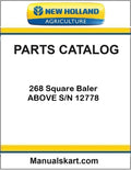 New Holland 268 Square Baler Pdf Parts Catalog Manual ABOVE S/N 12778
