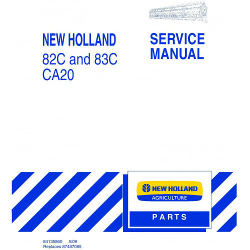 New Holland 82C, 83C Draper Header, CA20 Combine Adapter Pdf Repair Service Manual (p. Nb. 84135860)