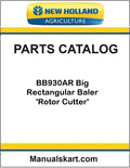 New Holland BB930AR Big Rectangular Baler 'Rotor Cutter' Pdf Parts Catalog Manual