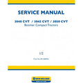 New Holland Boomer 3040, 3045, 3050 Tractor With Cab And Cvt Pdf Repair Service Manual (p. Nb. 84126849)