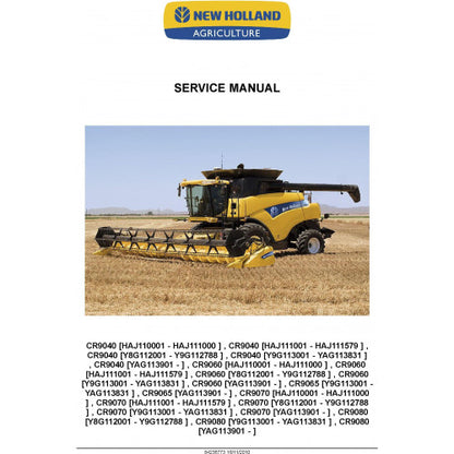 New Holland CR9040, CR9060, CR9065, CR9070, CR9080 Combine Pdf Repair Service Manual (p. Nb. 84235773)