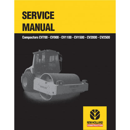 New Holland CV700, CV900, CV1100, CV1500 Compactors Pdf Repair Service Manual (p. Nb. 60367000)