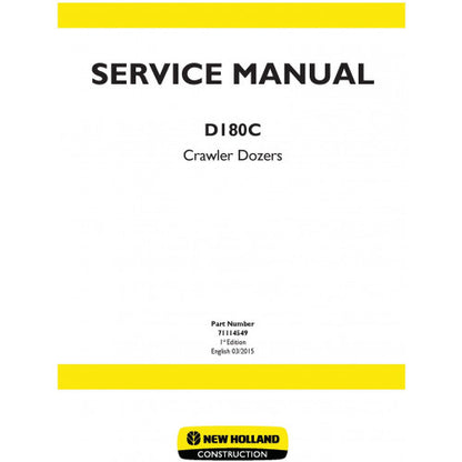 New Holland D180C Crawler Dozer Pdf Repair Service Manual (p. Nb. 71114549)