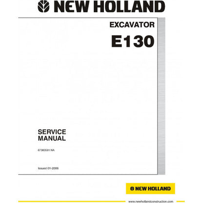 New Holland E130 Crawler Excavator Pdf Repair Service Manual Na (p. Nb. 87360591)