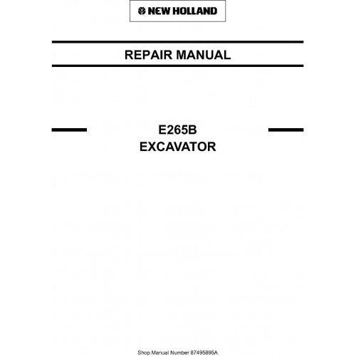 New Holland E265B Crawler Excavator Pdf Repair Service Manual (p. Nb. 87495895a)