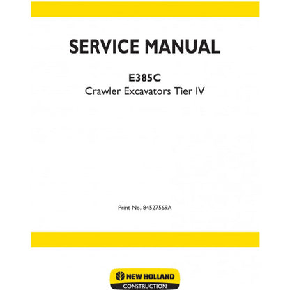 New Holland E385C Crawler Excavator Pdf Repair Service Manual (p. Nb. 84527569a)