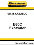 New Holland E60C Mini Crawler Excavator Pdf Parts Catalog Manual Download (CAB)