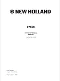 New Holland E70SR Crawler Excavator Pdf Repair Service Manual