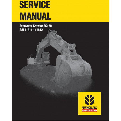 New Holland EC160 Hydraulic Excavator Pdf Repair Service Manual (p. Nb. 73179382)