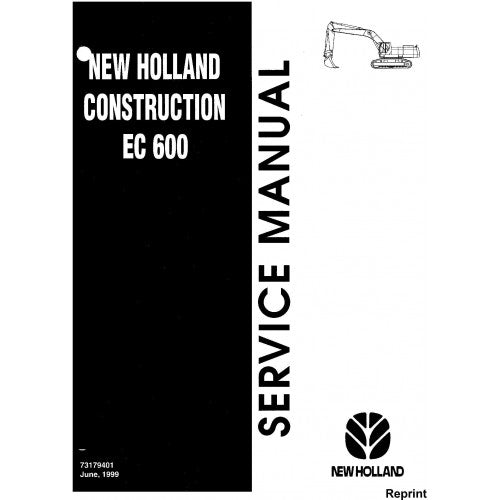 New Holland EC600 Crawler Excavator Pdf Repair Service Manual (p. Nb. 73179401)