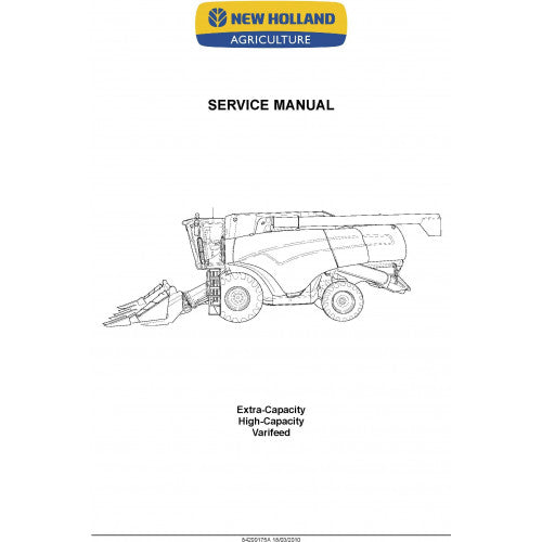 New Holland Extra-capacity, High-capacity, Varifeed Harvesting Equipment Header Pdf Repair Service Manual (p. Nb. 84299175A)