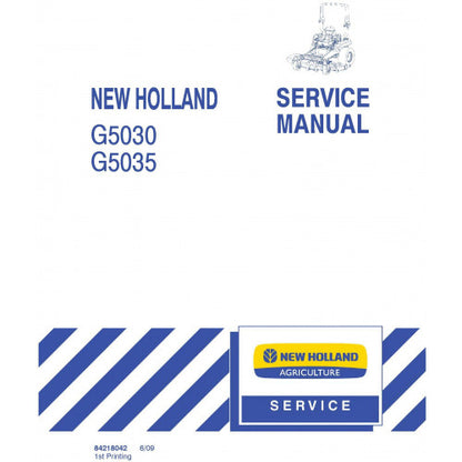 New Holland G5030, G5035 Zero Turn Mower Pdf Repair Service Manual (p. Nb. 84218042)