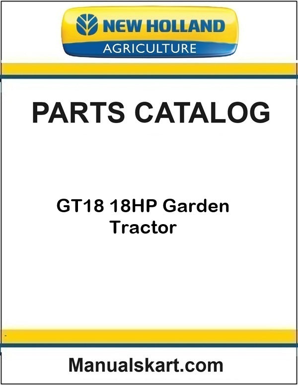 New Holland GT18 18HP Garden Tractor Pdf Parts Catalog Manual