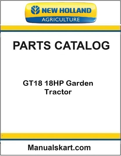New Holland GT18 18HP Garden Tractor Pdf Parts Catalog Manual