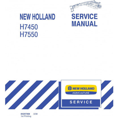 New Holland H7450, H7550 Disc Mower Pdf Repair Service Manual (p. Nb. 84207368)