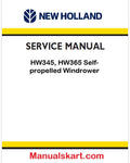 New Holland HW345, HW365 Self-propelled Windrower Pdf Repair Service Manual (p. Nb. 87576216)