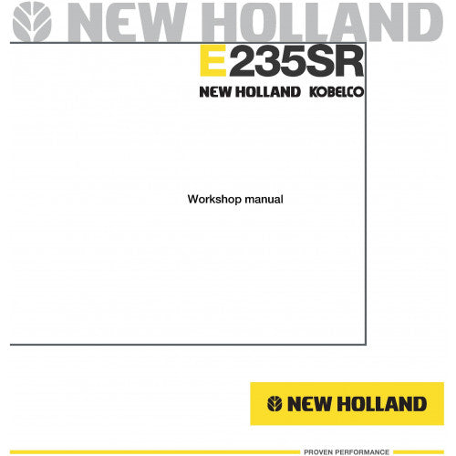 New Holland Kobelco E235SR Pdf Repair Service Manual (p. Nb. 60413436)