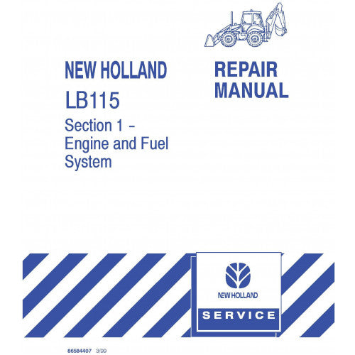 New Holland LB115 Loader Backhoe Pdf Repair Service Manual (p. Nb. 86584406)