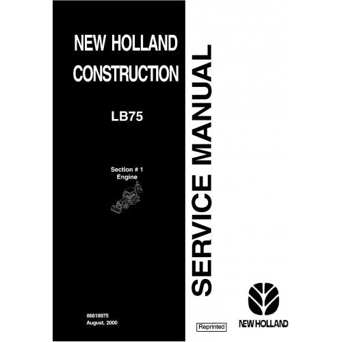New Holland LB75 Backhoe Loader Pdf Repair Service Manual (p. Nb. 86618974)