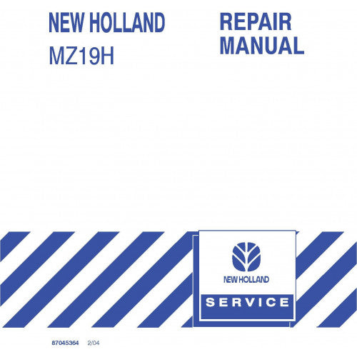 New Holland MZ19H Zero Turn Radious Mower Pdf Repair Service Manual (p. Nb. 87045364)