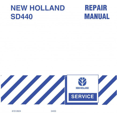 New Holland SD440 Air Drill Pdf Repair Service Manual (p. Nb. 87012624)