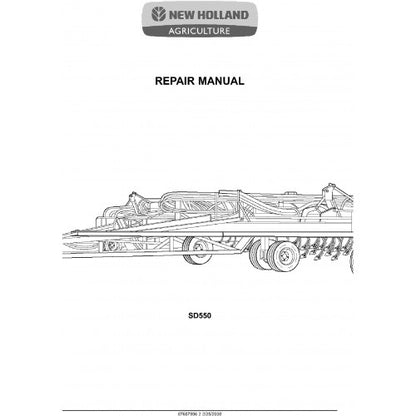 New Holland SD550 Air Hoe Drill Pdf Repair Service Manual (p. Nb. 87657956)