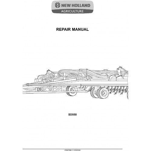 New Holland SD550 Air Hoe Drill Pdf Repair Service Manual (p. Nb. 87657956)