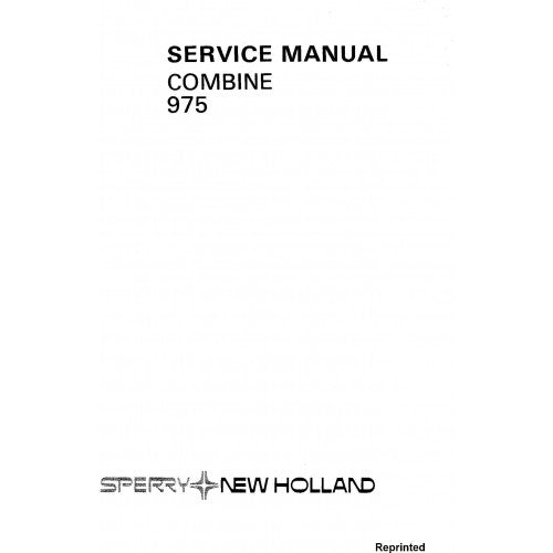 New Holland Sperry 975 Combine Pdf Repair Service Manual (p. Nb. 40097510)