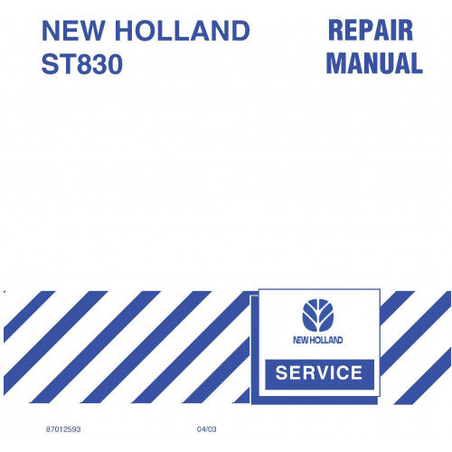 New Holland ST830 Precision Tillage Pdf Repair Service Manual (p. Nb. 87012593)