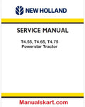 New Holland T4.55, T4.65, T4.75 Powerstar Tractor Pdf Repair Service Manual (p. Nb. 47772169)