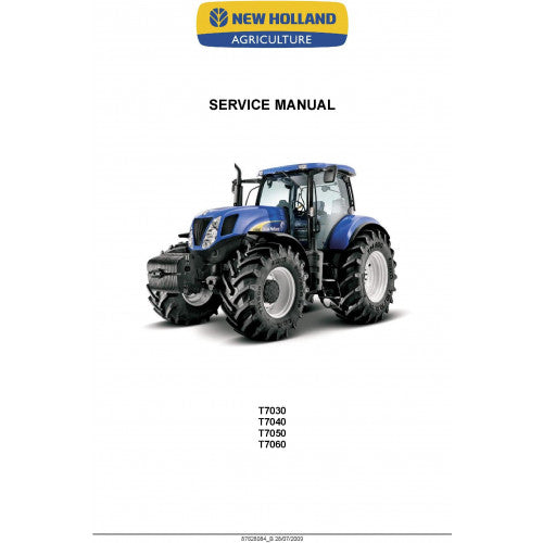 New Holland T7030, T7040, T7050, T7060 Tractor Pdf Repair Service Manual