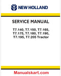 New Holland T7.140, T7.150, T7.165, T7.175, T7.180, T7.190, T7.195, T7.205 Tractor Pdf Repair Manual