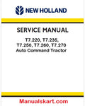 New Holland T7.220, T7.235, T7.250, T7.260, T7.270 Auto Command Tractor Pdf Repair Manual