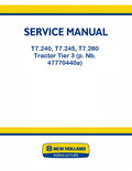 New Holland T7.240, T7.245, T7.260 Tractor Pdf Repair Service Manual Tier 3