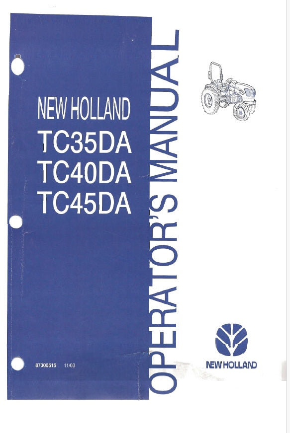 New Holland TC35DA, TC40DA, TC45DA Compact Tractor Pdf Operator's Manual