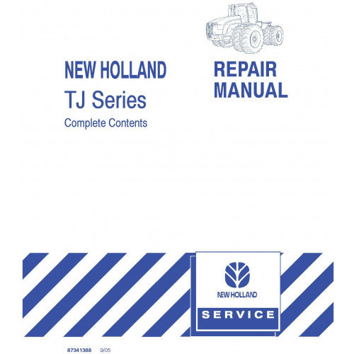 New Holland TJ275, TJ325, TJ375, TJ425, TJ450, TJ500 Wheel Tractors Pdf Repair Service Manual (p. Nb. 87542227, 87341388)