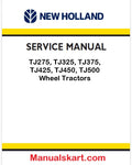 New Holland TJ275, TJ325, TJ375, TJ425, TJ450, TJ500 Wheel Tractors Pdf Repair Service Manual (p. Nb. 87542227, 87341388)