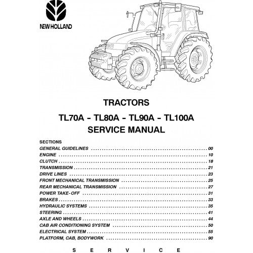 New Holland TL70A, TL80A, TL90A, TL100A Tractor Pdf Repair Service Manual